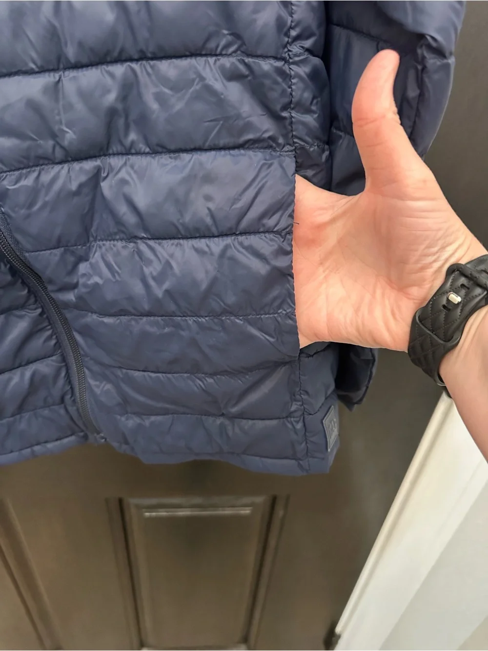 GAP Boys Navy Quilted Hooded Puffer Jacket XL